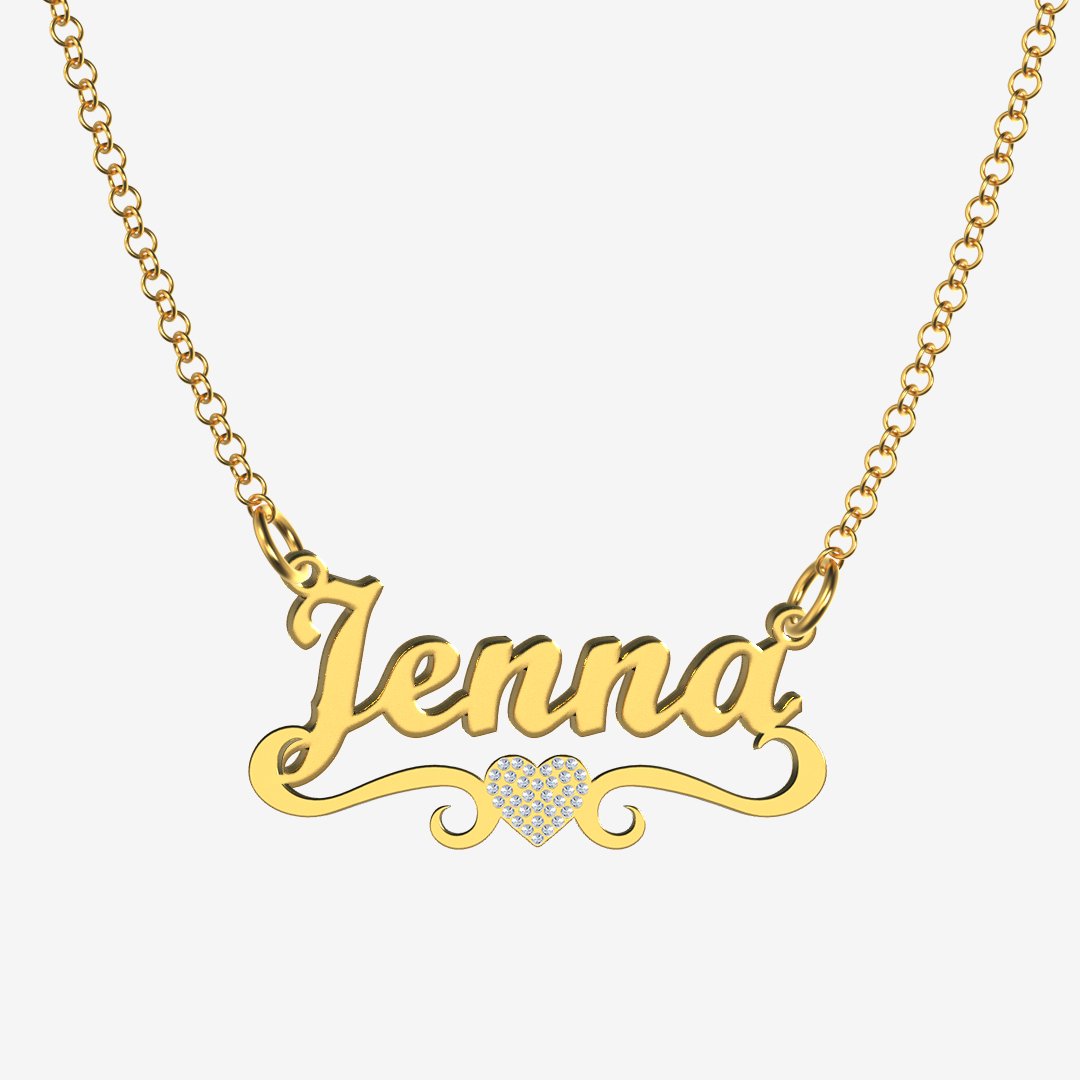 Jenna - Handmade Personalized heart Style Name Necklace