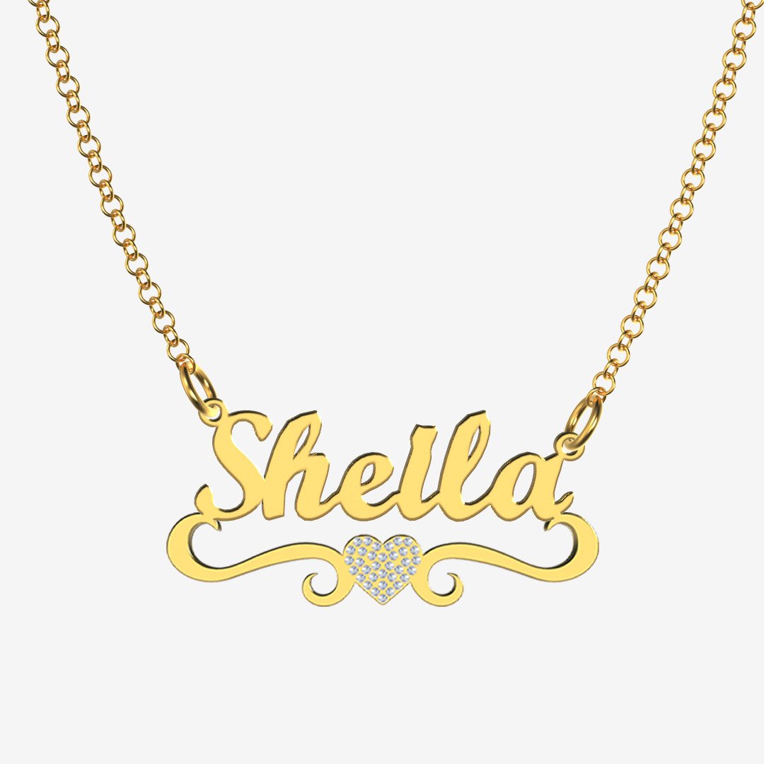 Sheila - Handmade Personalized heart Style Name Necklace