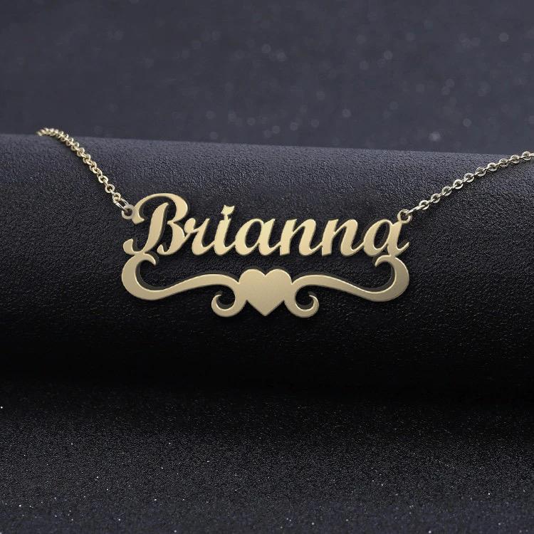 Leslie - Handmade Personalized heart Style Name Necklace