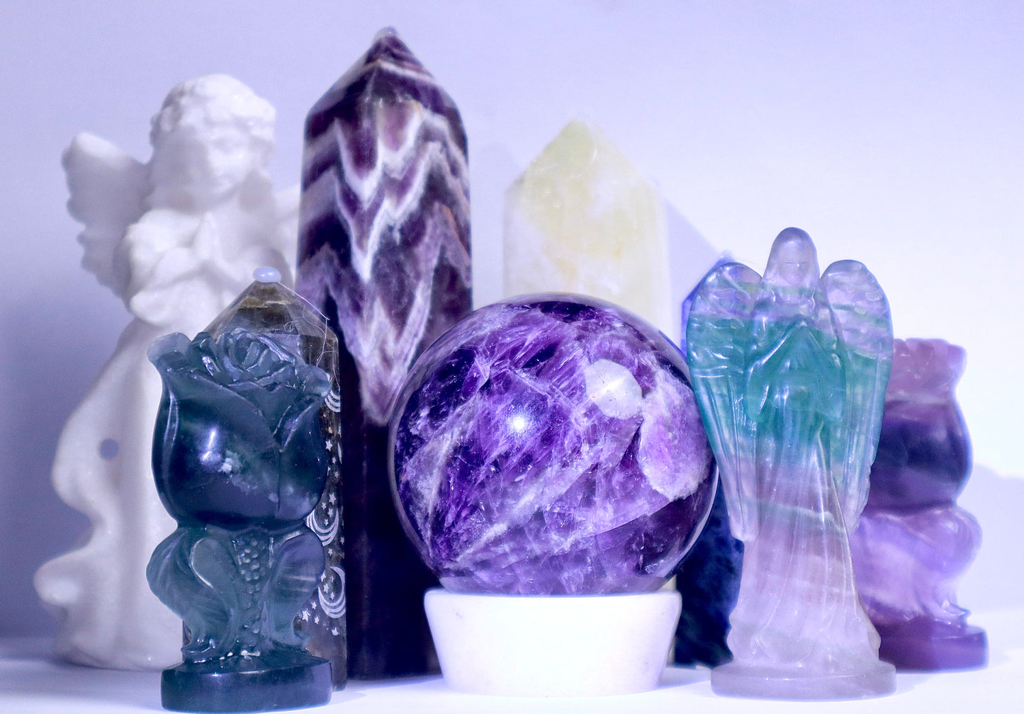 (Suprise for orders )tower/sphere/carving 10 orders can get sphere or random carvings 20 orders can get big Angel   Join our team you can get 1 tiny carving/jade/tourmaline/obsidian with tower/sphere/carving/cube shape