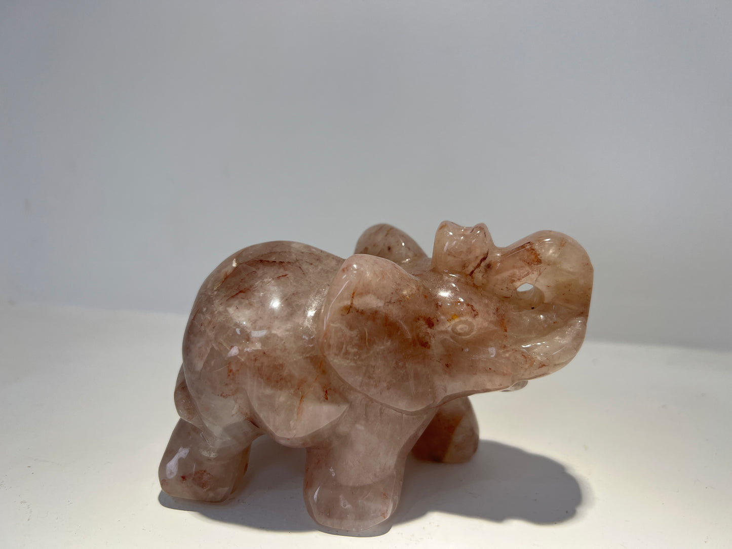 #Pink Crystal Elephant Carvings