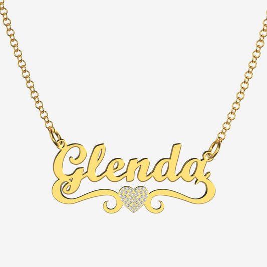 Glenda - Handmade Personalized heart Style Name Necklace