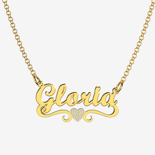 Gloria - Handmade Personalized heart Style Name Necklace