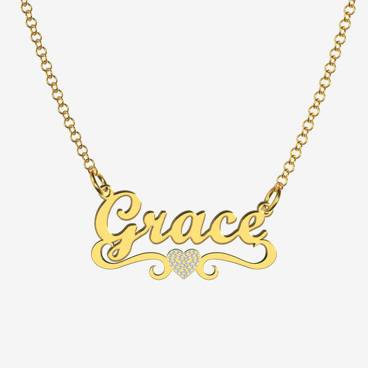 Grace - Handmade Personalized heart Style Name Necklace