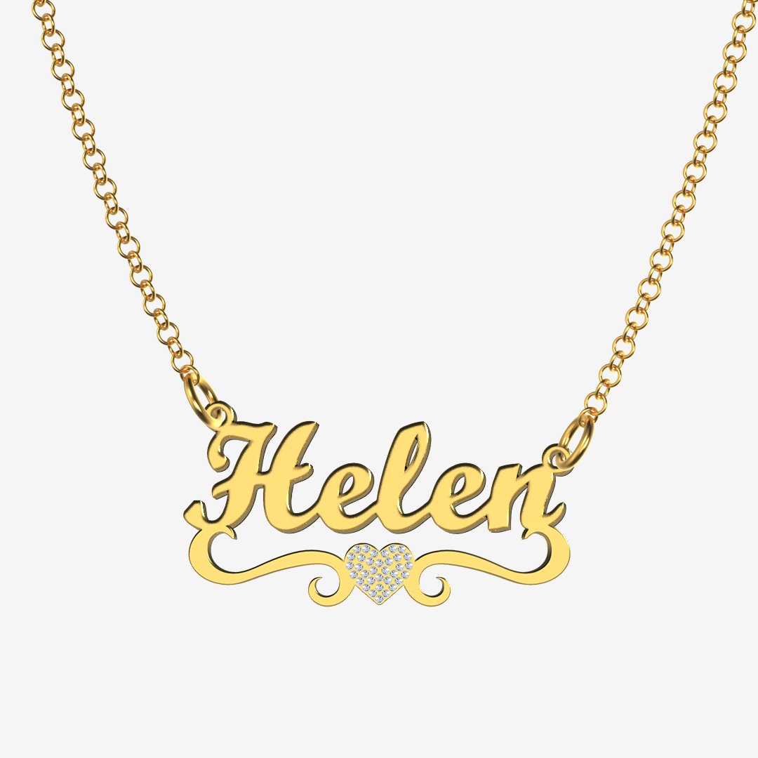 Helen - Handmade Personalized heart Style Name Necklace