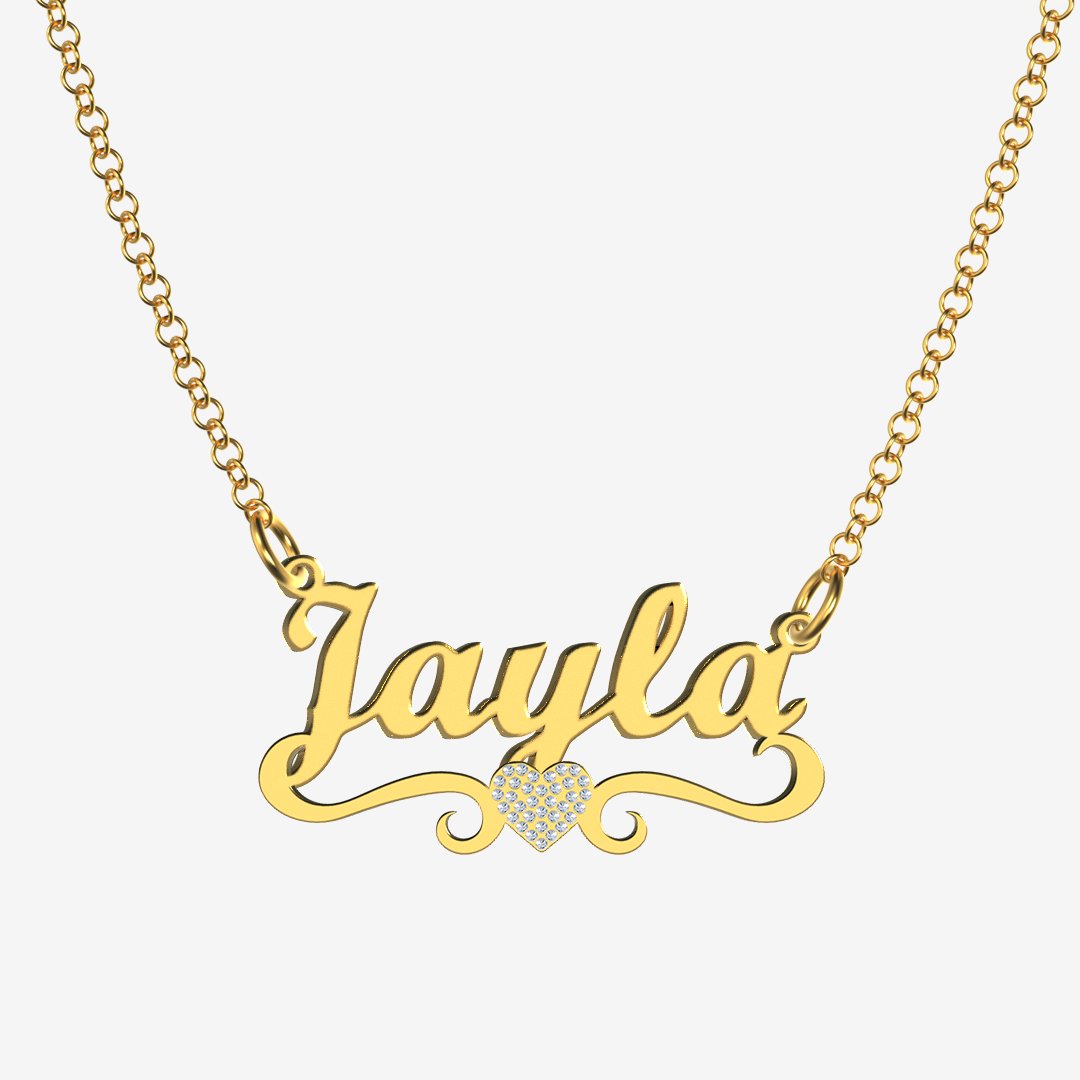 Jayla - Handmade Personalized heart Style Name Necklace