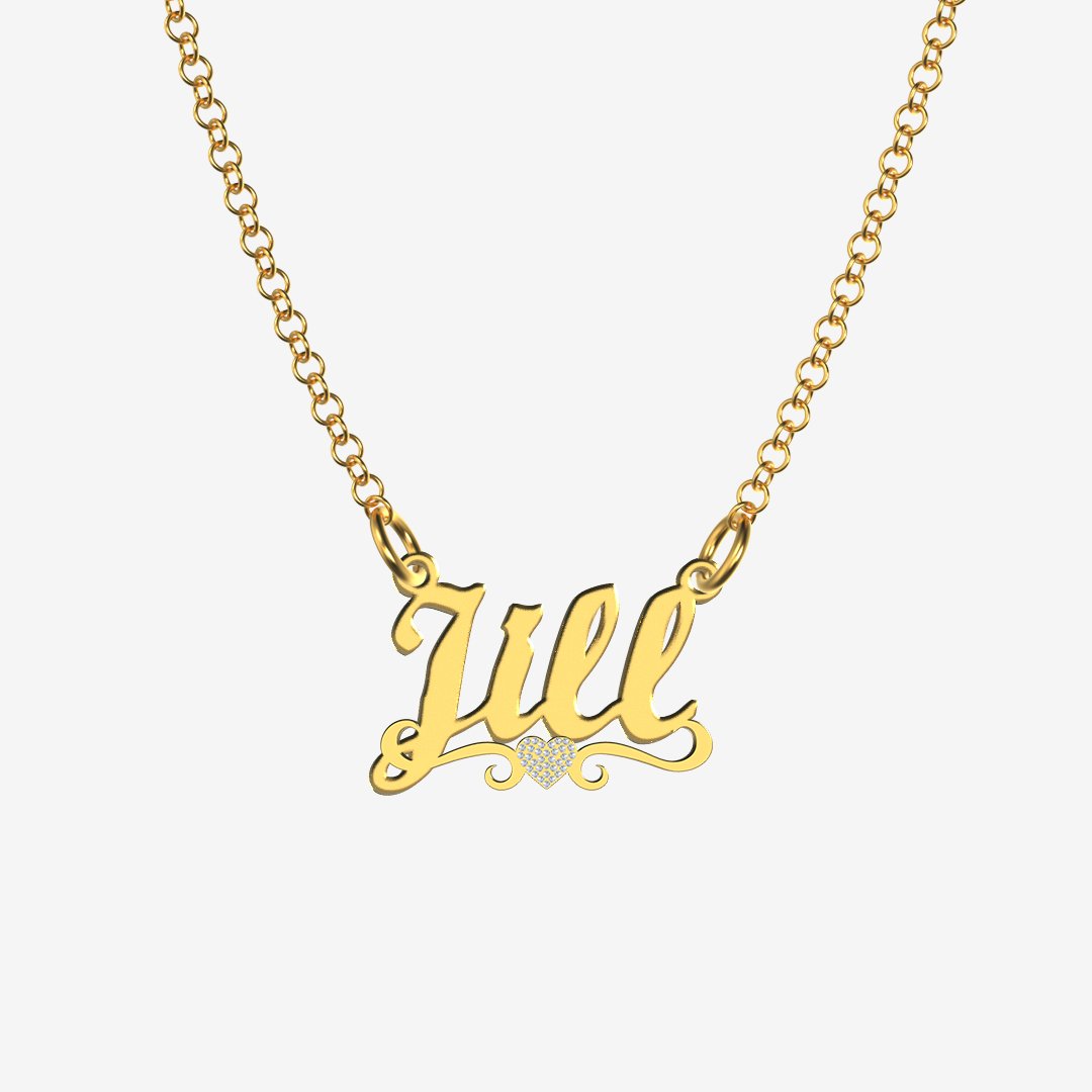 Jill - Handmade Personalized heart Style Name Necklace