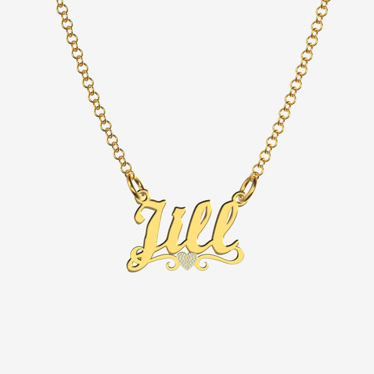 Jill - Handmade Personalized heart Style Name Necklace