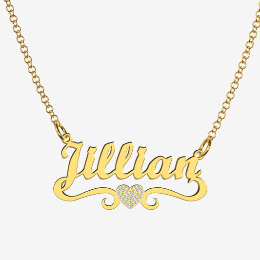 Jillian - Handmade Personalized heart Style Name Necklace