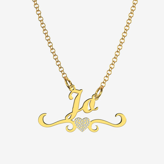 Jo - Handmade Personalized heart Style Name Necklace