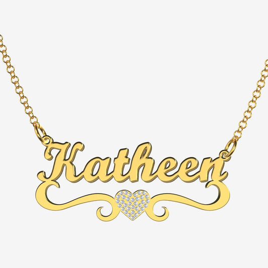 Katheen - Handmade Personalized heart Style Name Necklace