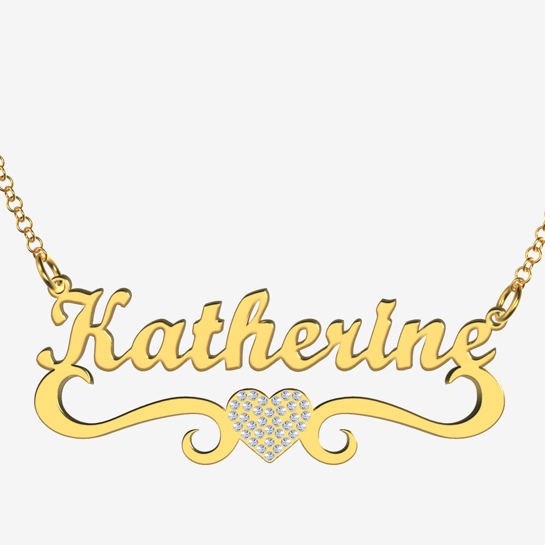 Katherine - Handmade Personalized heart Style Name Necklace