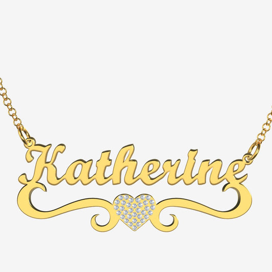 Katherine - Handmade Personalized heart Style Name Necklace
