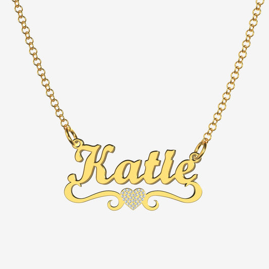Katie - Handmade Personalized heart Style Name Necklace