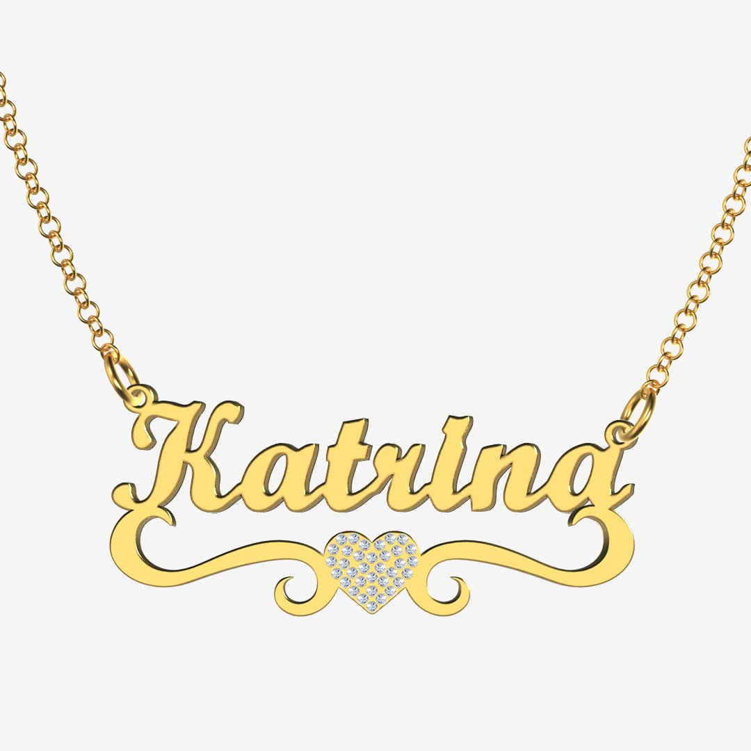 Katrina - Handmade Personalized heart Style Name Necklace
