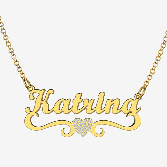 Katrina - Handmade Personalized heart Style Name Necklace