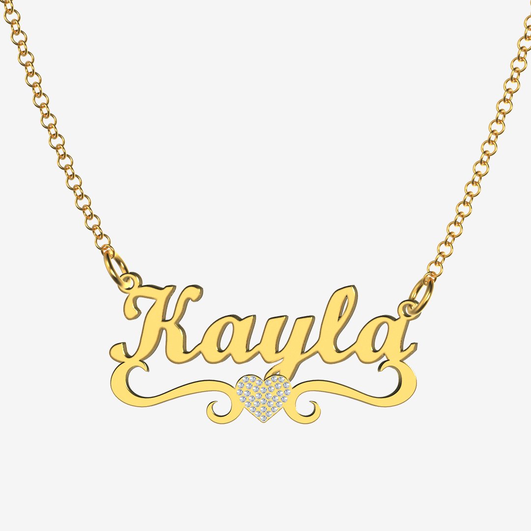 Kayla - Handmade Personalized heart Style Name Necklace