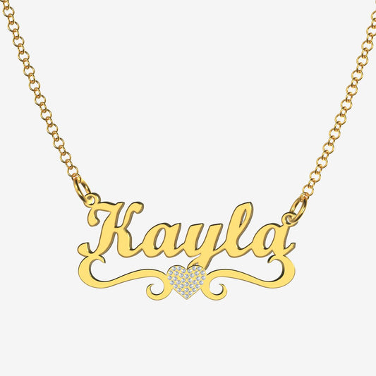 Kayla - Handmade Personalized heart Style Name Necklace
