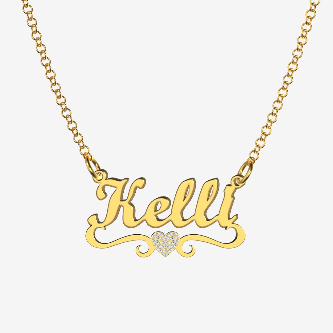 Kelli - Handmade Personalized heart Style Name Necklace