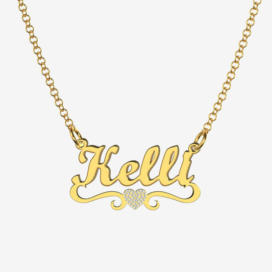 Kelli - Handmade Personalized heart Style Name Necklace