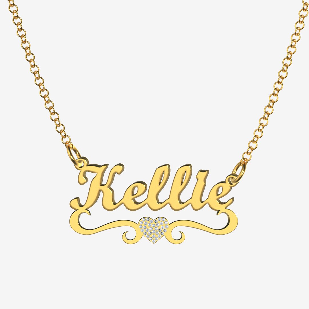 Kellie - Handmade Personalized heart Style Name Necklace