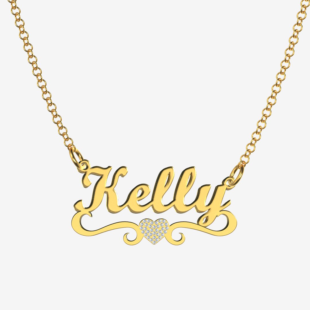 Kelly - Handmade Personalized heart Style Name Necklace