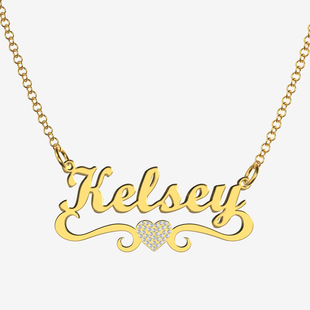 Kelsey - Handmade Personalized heart Style Name Necklace