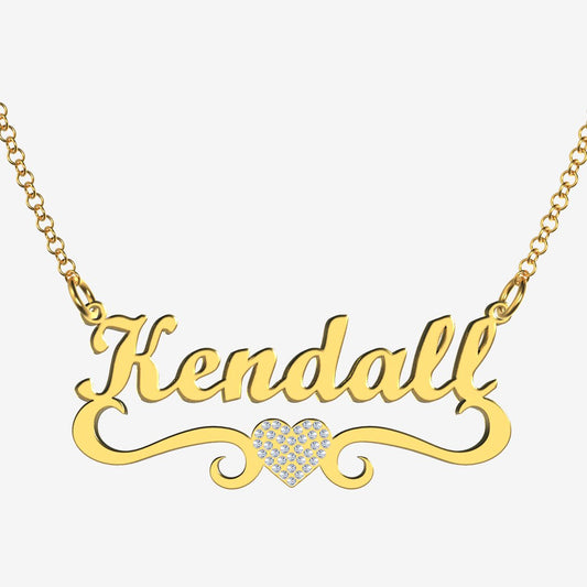 Kendall - Handmade Personalized heart Style Name Necklace