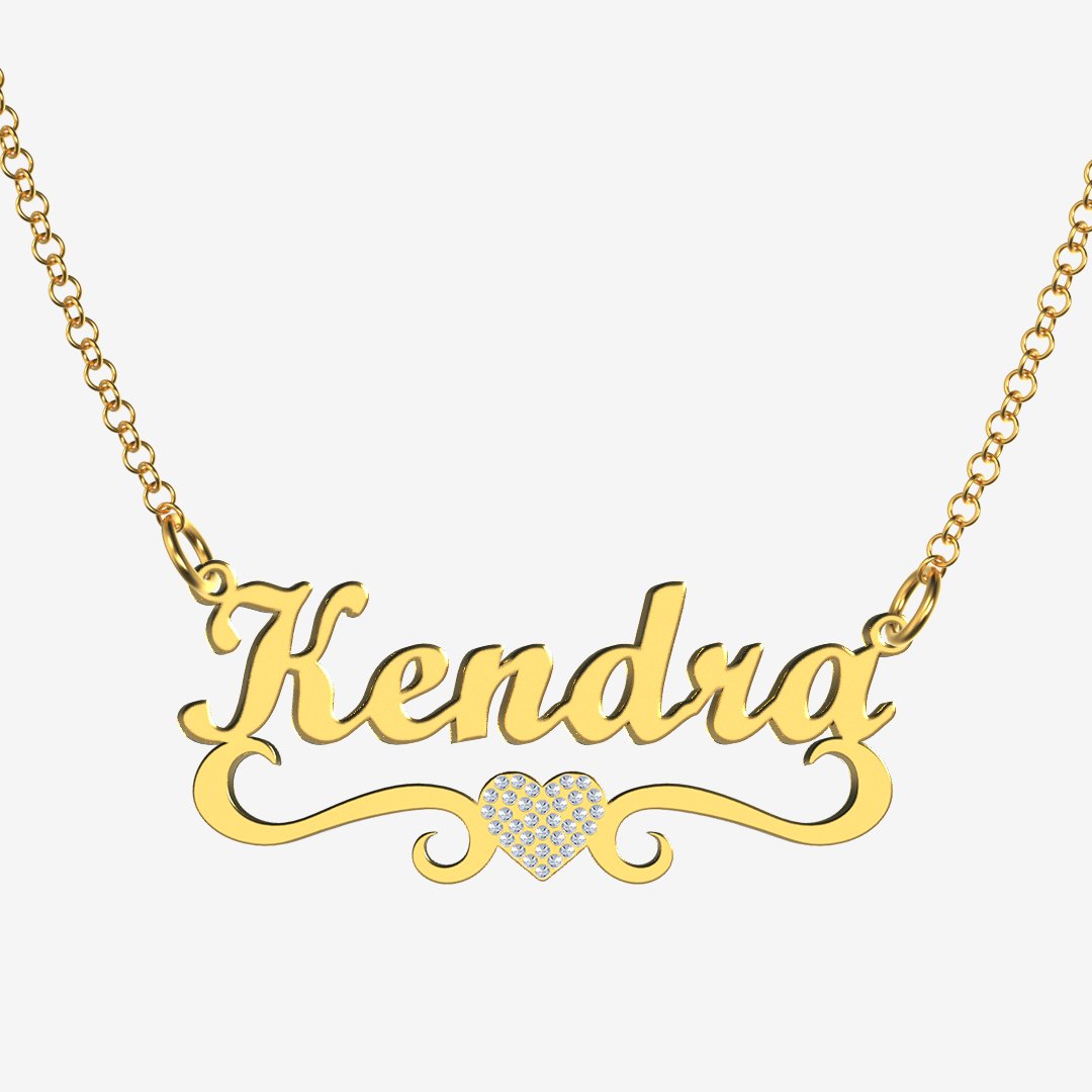 Kendra - Handmade Personalized heart Style Name Necklace