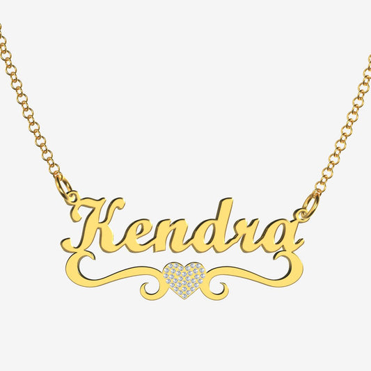 Kendra - Handmade Personalized heart Style Name Necklace