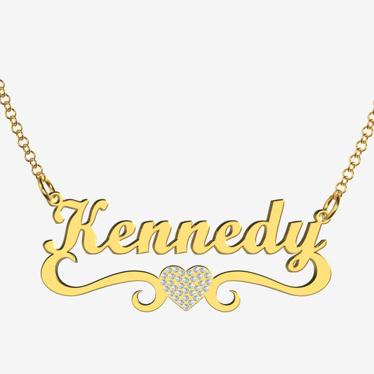 Kennedy - Handmade Personalized heart Style Name Necklace