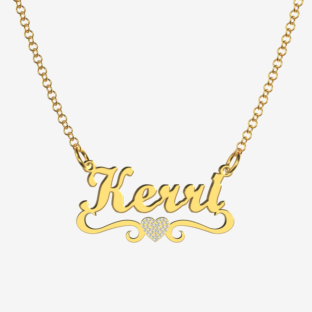 Kerri - Handmade Personalized heart Style Name Necklace