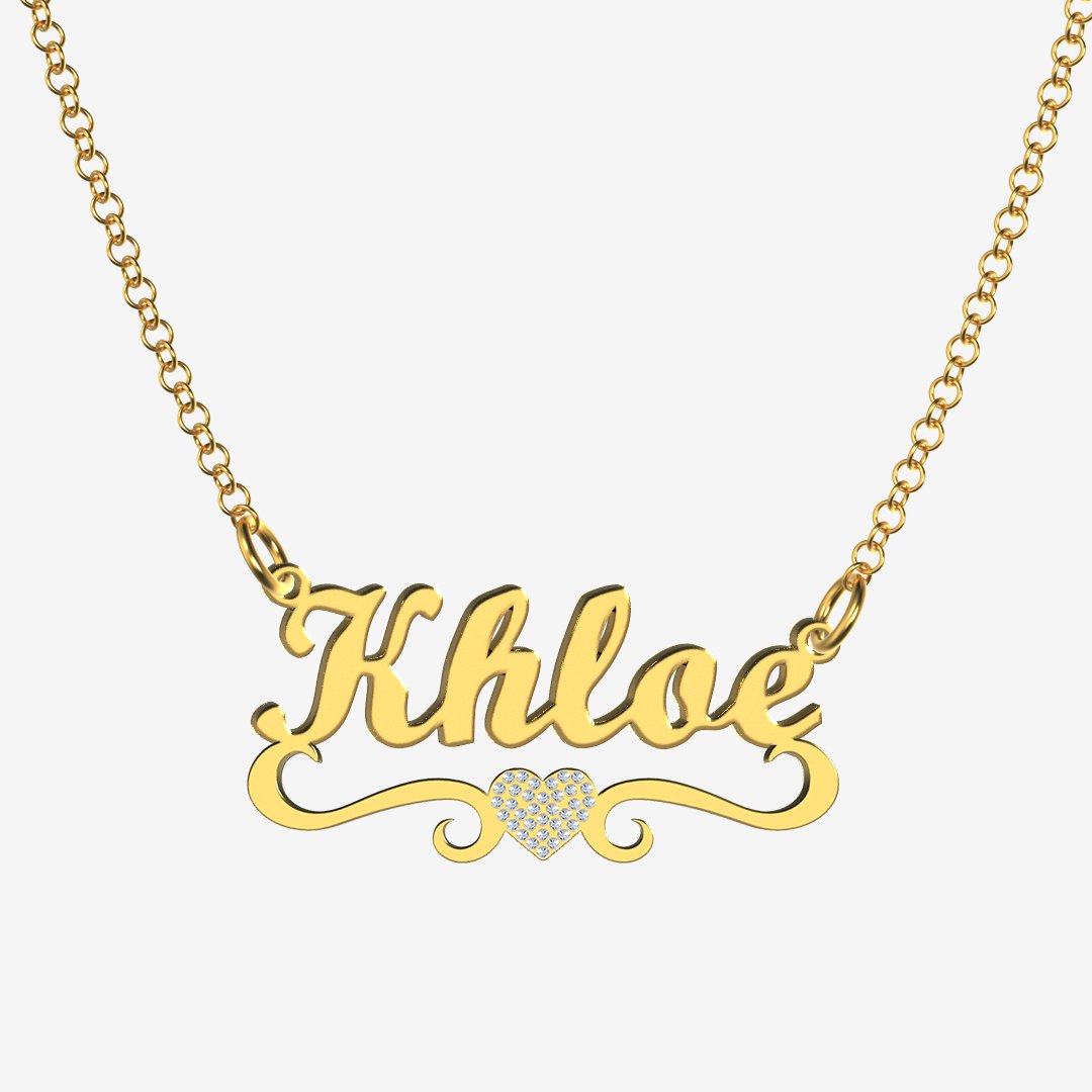 Khloe - Handmade Personalized heart Style Name Necklace