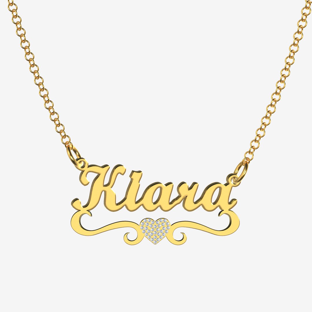 Kiara - Handmade Personalized heart Style Name Necklace