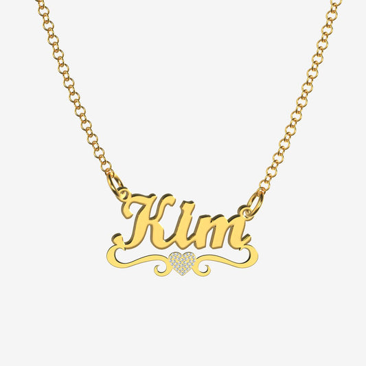 Kim - Handmade Personalized heart Style Name Necklace
