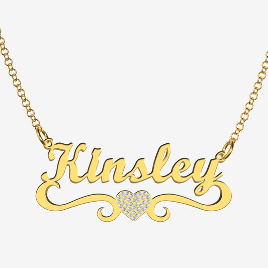 Kinsley - Handmade Personalized heart Style Name Necklace