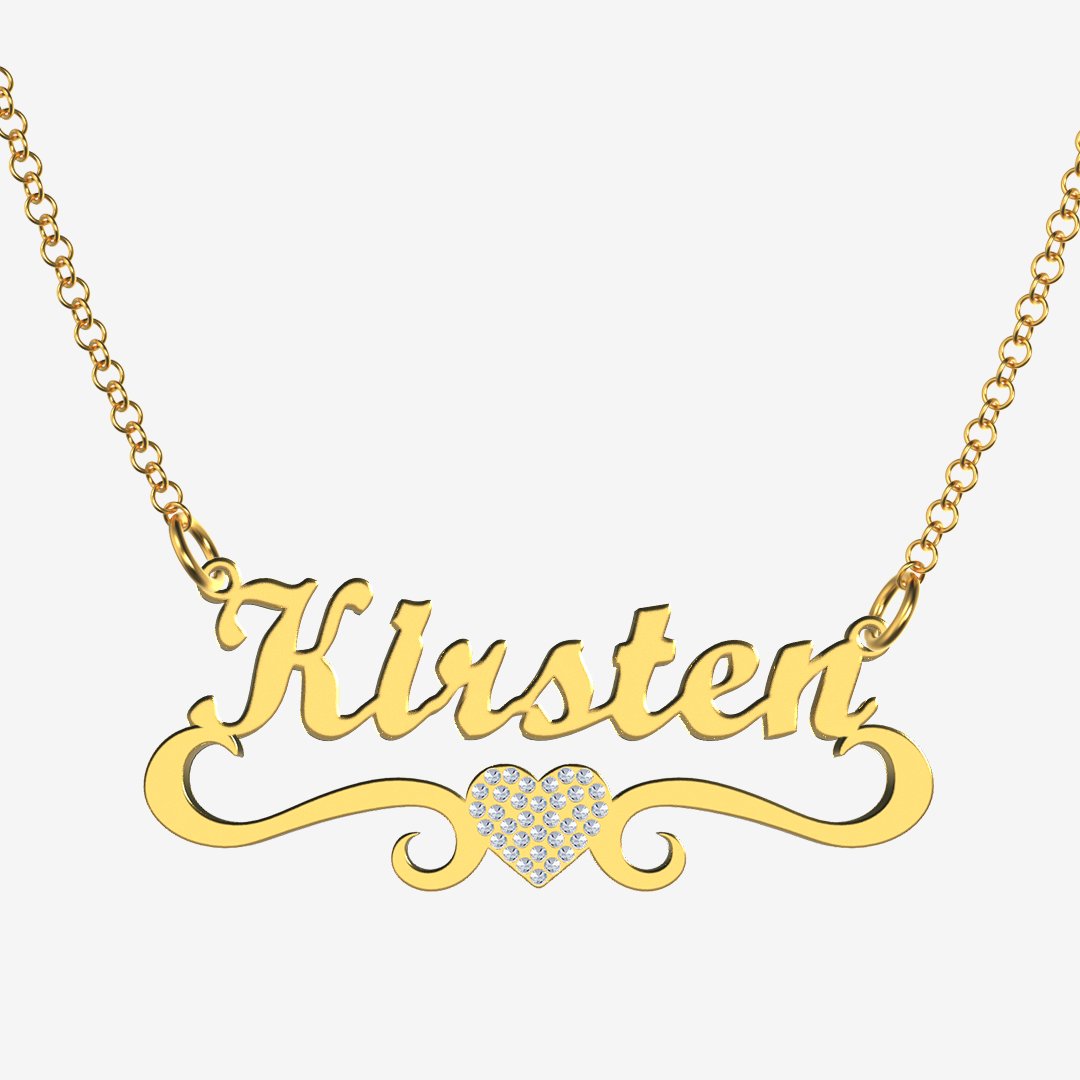 Kirsten - Handmade Personalized heart Style Name Necklace