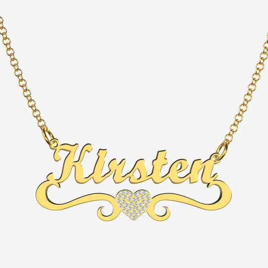 Kirsten - Handmade Personalized heart Style Name Necklace