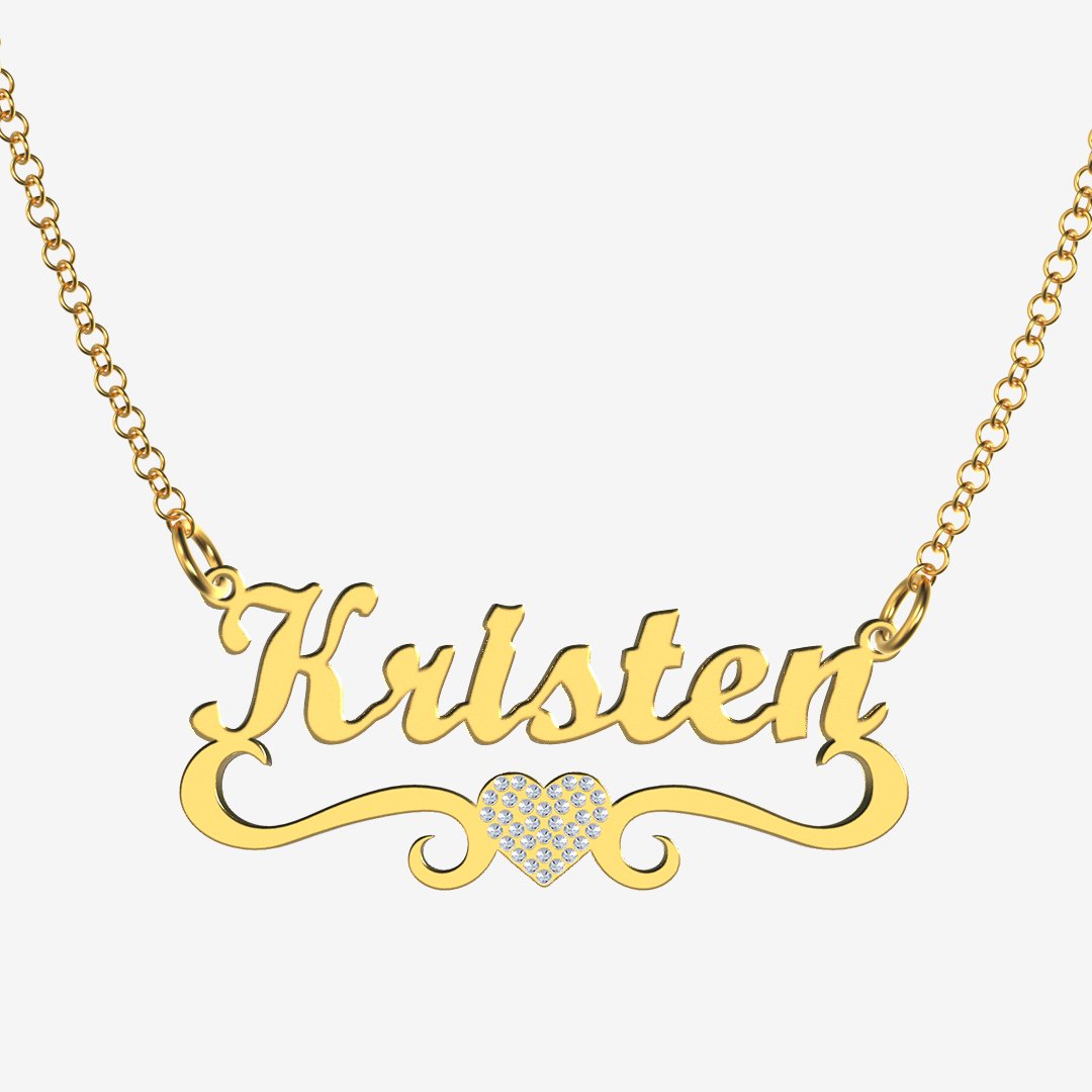 Kristen - Handmade Personalized heart Style Name Necklace