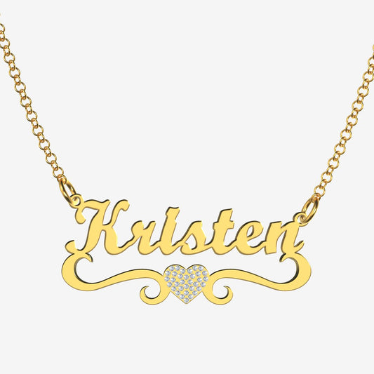 Kristen - Handmade Personalized heart Style Name Necklace