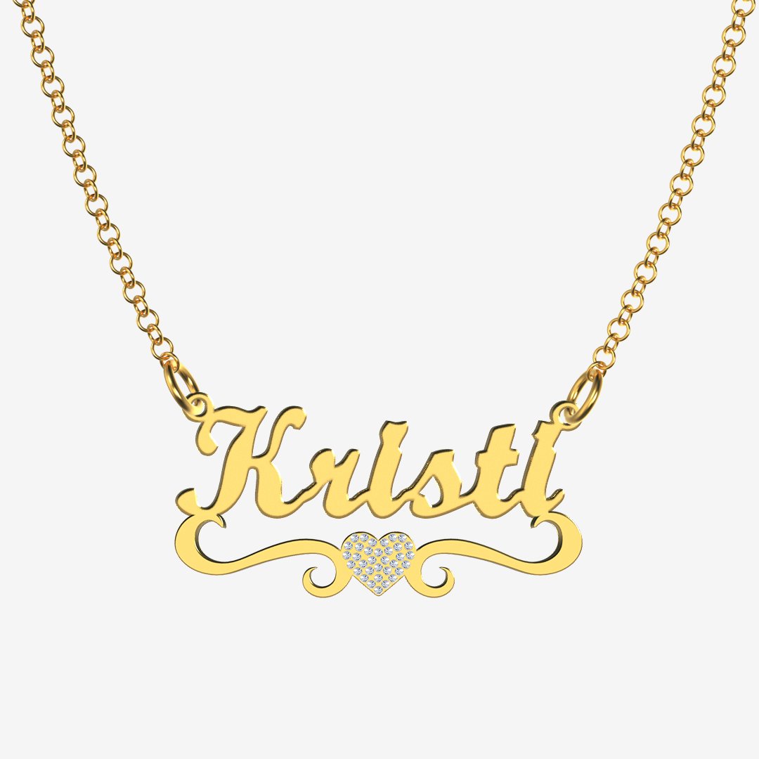 Kristi - Handmade Personalized heart Style Name Necklace