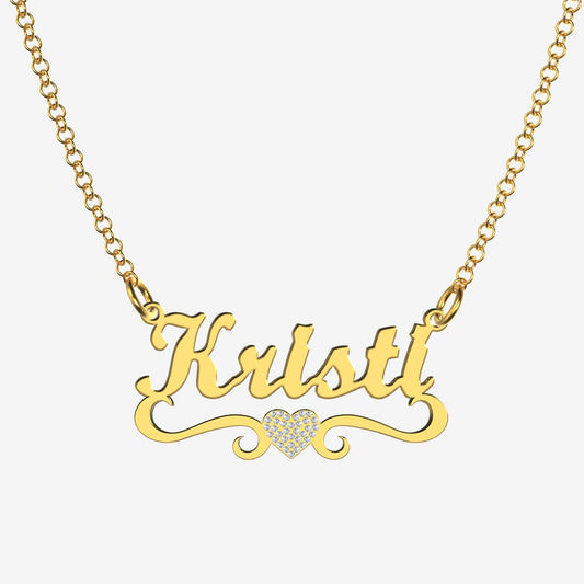 Kristi - Handmade Personalized heart Style Name Necklace