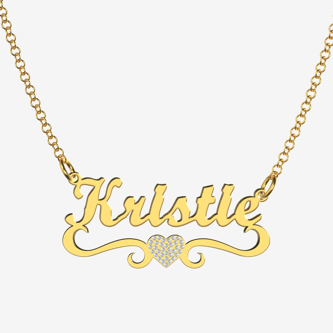 Kristie - Handmade Personalized heart Style Name Necklace