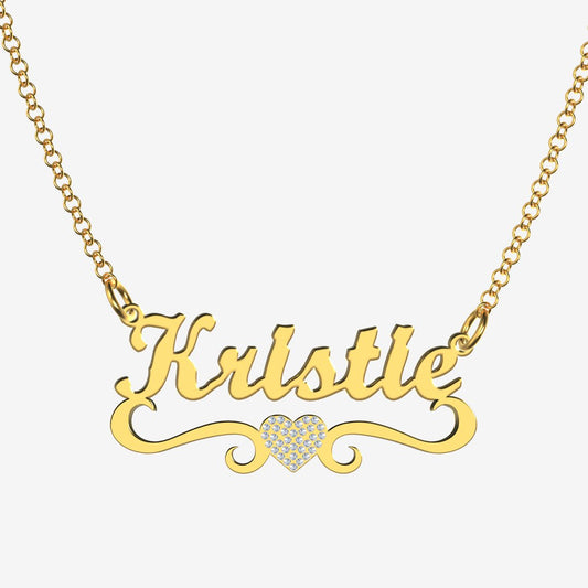 Kristie - Handmade Personalized heart Style Name Necklace