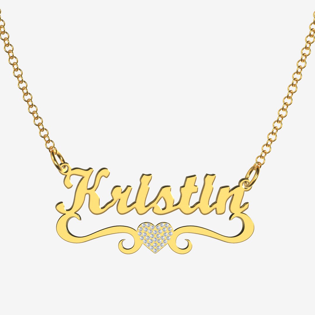 Kristin - Handmade Personalized heart Style Name Necklace