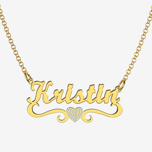 Kristin - Handmade Personalized heart Style Name Necklace