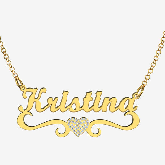 Kristina - Handmade Personalized heart Style Name Necklace