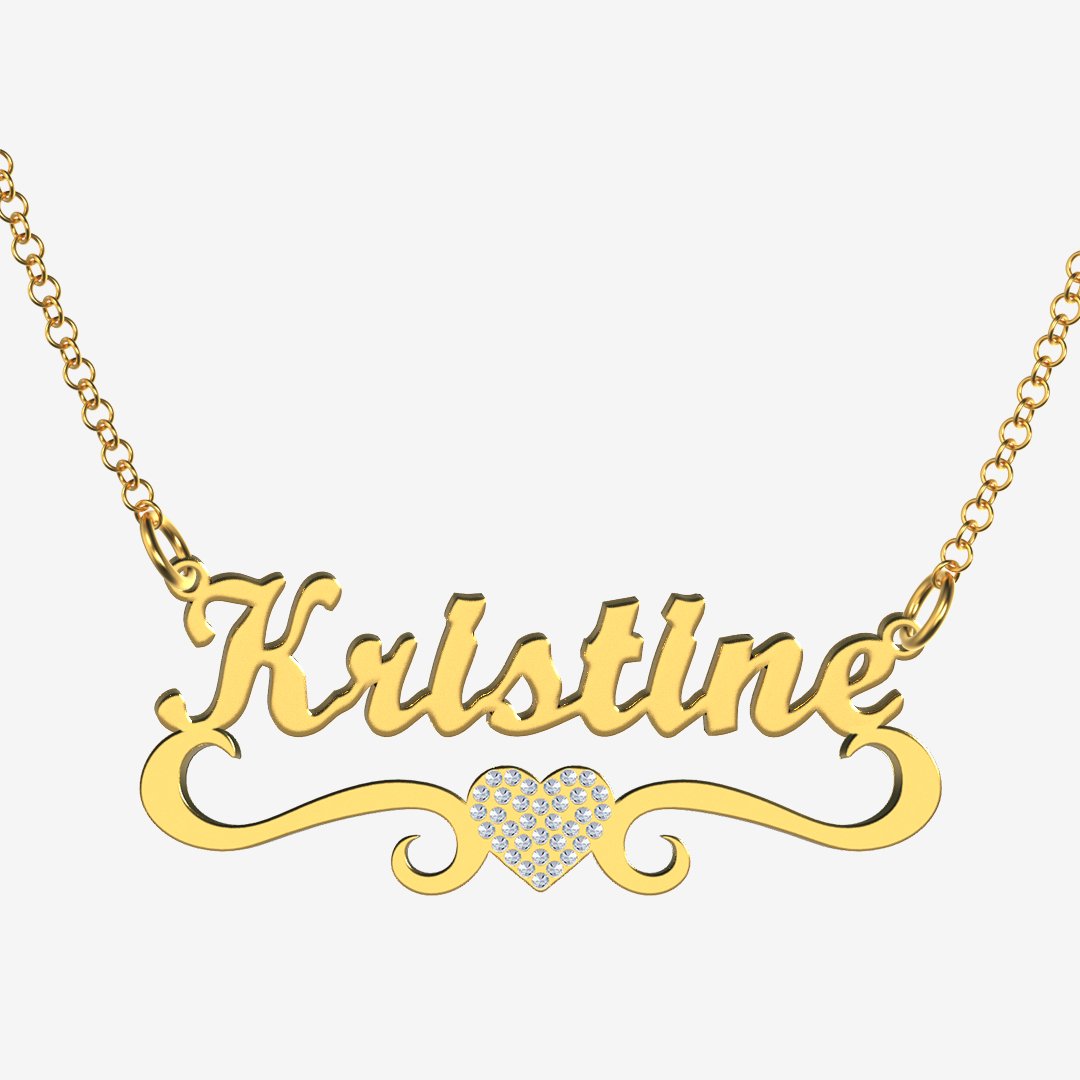 Kristine - Handmade Personalized heart Style Name Necklace