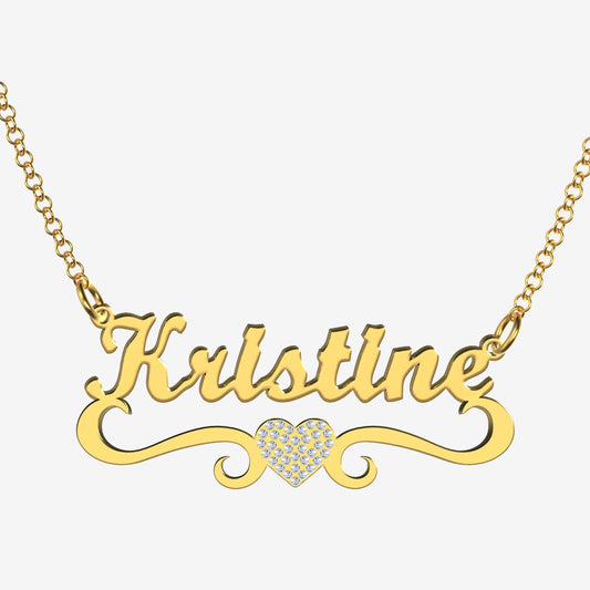 Kristine - Handmade Personalized heart Style Name Necklace