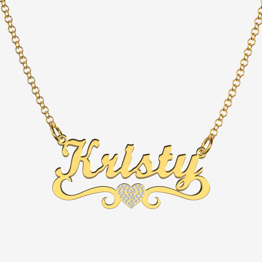 Kristy - Handmade Personalized heart Style Name Necklace